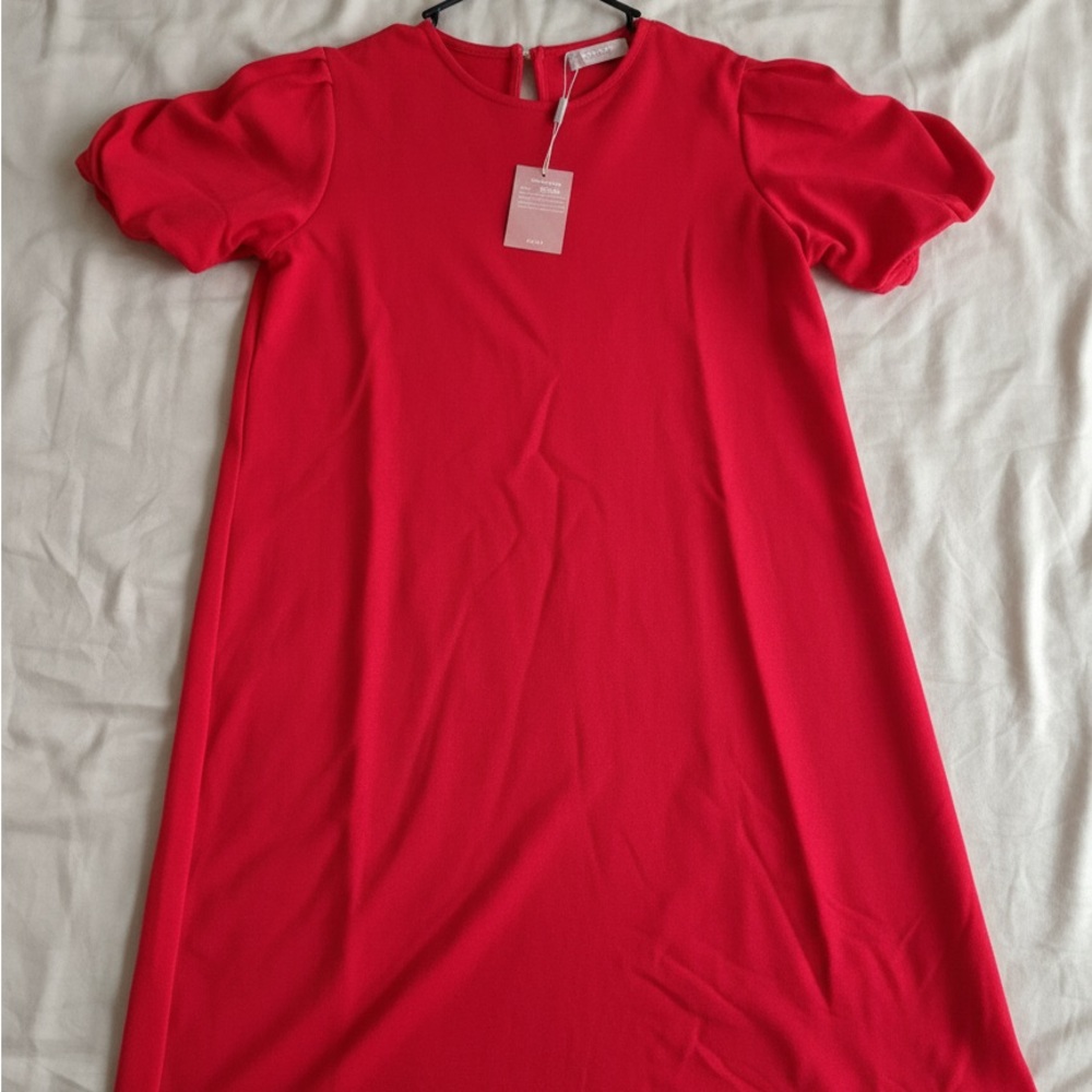 Red Puff Sleeve Dress
